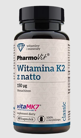 Vitamina K2 (150 µg) integratore alimentare senza glutine 60 capsule (Classic) – Pharmovit