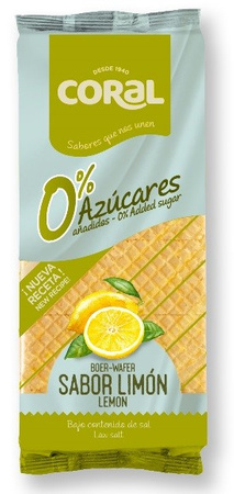 Wafer con crema al limone senza zuccheri aggiunti 150 g – Coral