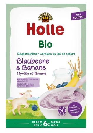 Porridge di riso al latte con mirtilli e banane senza glutine da 6 mesi BIO 200 g - Holle