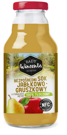 Succo naturalmente torbido di mela e pera 330 ml – Sady Wincenta