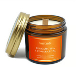 Candela di soia profumata al bergamotto e arancia con stoppino in legno, 120 ml – Your Candle