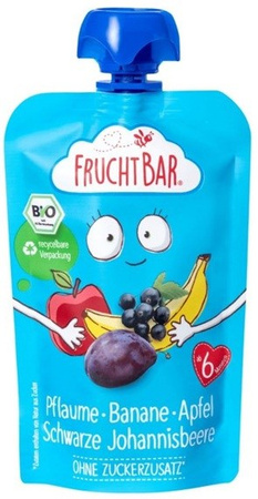 Mousse prugna, banana, mela, ribes nero Biologico 100 g - Fruchtbar