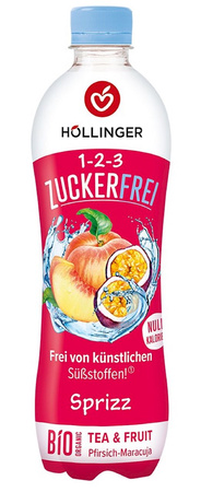 Bevanda gassata al gusto di pesca e frutto della passione senza zucchero bio 500 ml - HOLLINGER