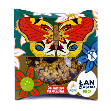 Biscotto rustico ai mirtilli rossi e cioccolato Motyl Biologico 40 g – Irenki