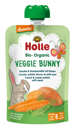 Spremipappa di verdure (carota - patata dolce - piselli) senza zuccheri aggiunti dal 6° mese Demeter BIO 100 g – Holle