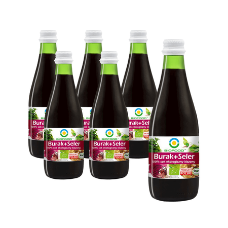 SET 6 x Succo di barbabietola e sedano senza zucchero bio 300 ml
