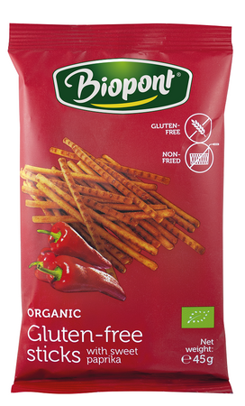 Bastoncini alla paprika senza glutine Biologico 45 g – Biopont