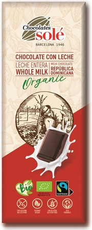 Cioccolato al latte biologico 25 g – Chocolates Sole
