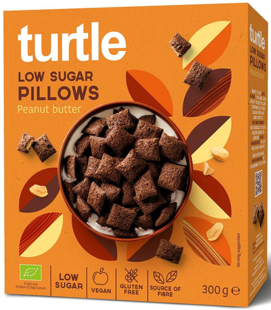 Cuscini di cereali con crema di arachidi a basso contenuto di zucchero senza glutine bio 300g - Tartaruga