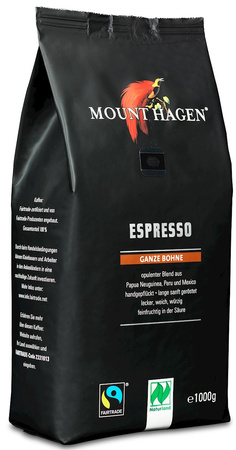 Chicchi di caffè Arabica Fair Trade Bio 1 kg - mount hagen