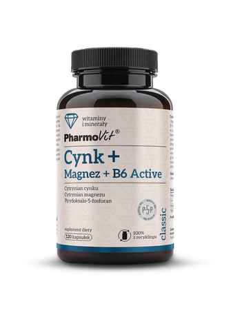 Zinco + magnesio + vitamina B6 Integratore alimentare attivo 120 capsule 83,38 g - Pharmovit