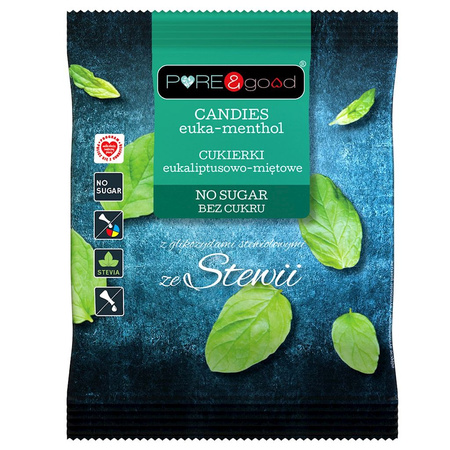 Caramelle eucalipto-menta con stevia senza zucchero 50 g – Pure&Good