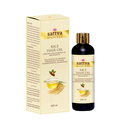 Olio per capelli di riso con olio di rosmarino e argan 200 ml - Sattva