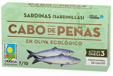 Mini sardine in olio d'oliva biologico 85 g – Galicia