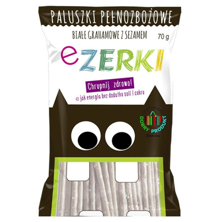 Grissini integrali al sesamo bianco, 70 g - Ezerki