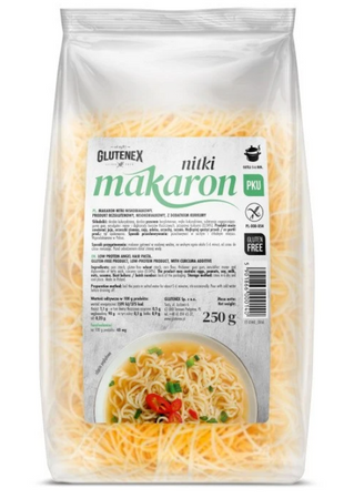 Tagliatelle senza glutine a basso contenuto proteico 250 g - GLUTENEX