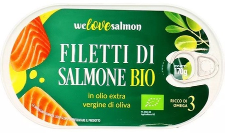 Filetto di salmone in olio extravergine BIO 170g/100g