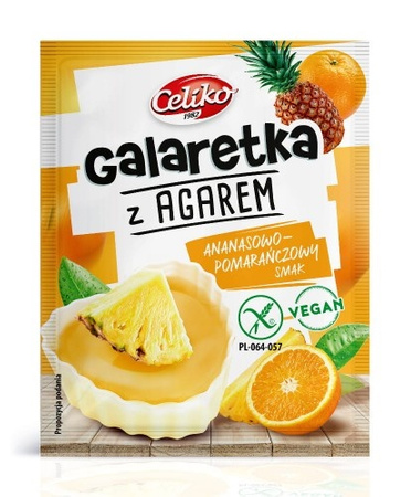 Gelatina senza glutine Celiko al gusto di ananas e arancia con agar 45 g