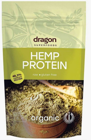 Proteine di canapa, 48% di proteine, senza zuccheri aggiunti, senza glutine, Biologico 200 g – Dragon Superfoods