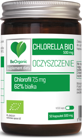 Integratore alimentare di clorella 50 capsule (500 mg) - BeOrganic