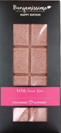 Cioccolato Vegano Biologico alla fragola e lampone 60 g – Biobenjamin