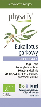 Olio essenziale di Eucalipto globulus Biologico 10 ml Physalis