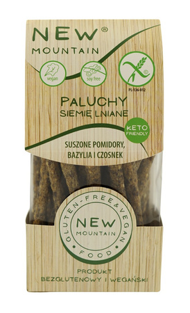 Ditalini con semi di lino, pomodori, aglio e basilico senza glutine 200 g - New Mountain