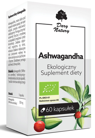 Integratore alimentare di ashwagandha bio 60 capsule (520 mg) - Doni della Natura