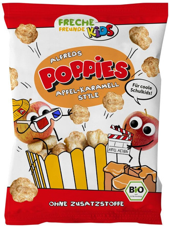 Soffietti di mais e riso al gusto di mela e caramello, senza glutine, per bambini, Biologico 40 g – Freche Freunde