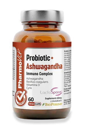 Integratore alimentare di probiotici + Ashwagandha Immuno Complex 60 capsule - Pharmovit (Clean Label)