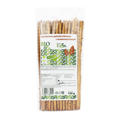 Bastoncini di farro integrali con semi di lino BIO 150 g - Envoy