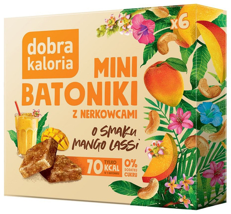 Mini barrette di anacardi al gusto di mango lassi senza zuccheri aggiunti (6 x 17 g) 102 g - Good Kaloria