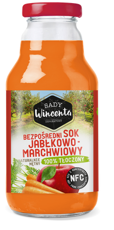 Succo di mela e carota naturalmente torbido, 330 ml – Sady Wincenta