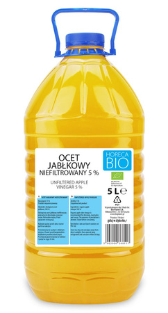 Aceto di sidro di mele non filtrato bio 5 % 5 l