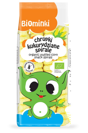 Spirali di mais soffiate biologiche senza glutine 60 g – Biominki