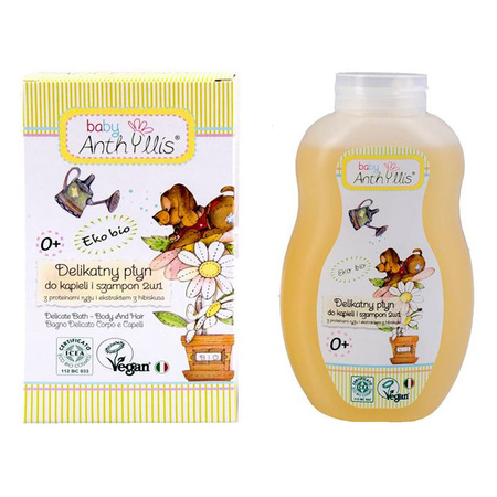 Shampoo e bagnoschiuma 2 in 1 proteine del riso ed estratto di ibisco 400 ml – Baby Anthyllis