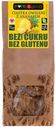 Biscotti d'avena all'ananas senza zuccheri aggiunti senza glutine 150 g – Pure&Good