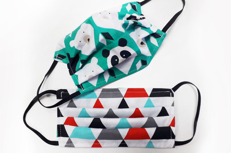 Maschera in cotone bifacciale design mix 1 pz.