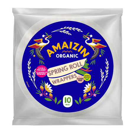 Carta di riso per spring roll e involtini primavera senza glutine Biologico (10 pz) 100 g – Amaizin