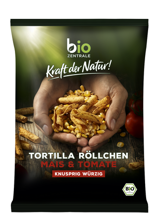 Chips di tortilla arrotolate al pomodoro senza glutine Biologico 125 g – Bio Zentrale
