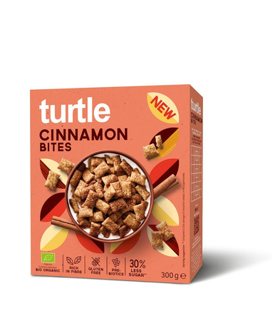 Cuscini di cereali Biologici alla cannella, 30% meno zucchero, senza glutine 300 g – Turtle