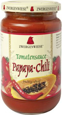 Salsa di pomodoro papaya-peperoncino (piccante) senza glutine biologica 350 g – Zwergenwiese