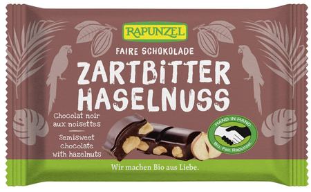 Cioccolato amaro alla nocciola bio 100 g