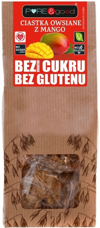 Biscotti d'avena al mango senza glutine e senza zuccheri aggiunti 150 g - PURE&amp;GOOD