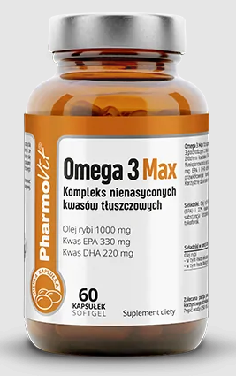 Omega-3 Max integratore alimentare senza glutine 60 capsule - Pharmovit