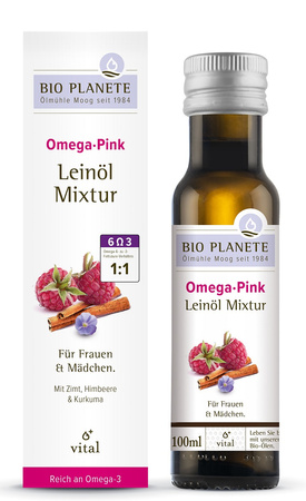 Omega pink - miscela con olio di lino (lampone, cannella, curcuma) Biologico 100 ml – Bio Planete