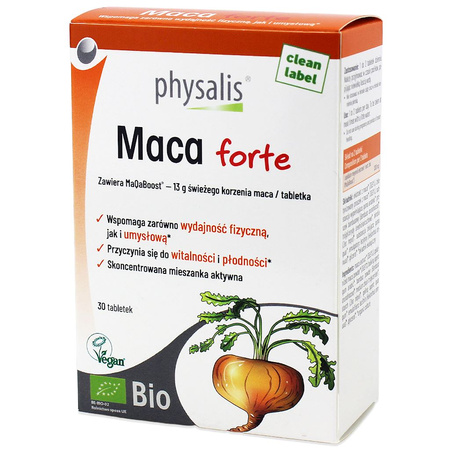 Maca forte integratore alimentare BIO 30 compresse - Physalis
