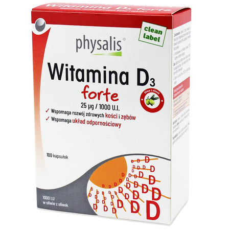 Integratore alimentare di vitamina D3 forte 100 capsule - PHYSALIS