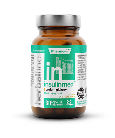 Insulinmed per il controllo della glicemia, integratore alimentare 60 capsule, Herballine 28,58 g – Pharmovit