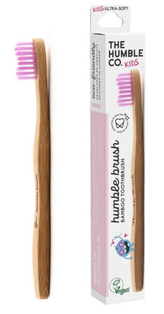 Spazzolino da denti per bambini, in bambù, ultra morbido, rosa 14,5 cm – The Humble